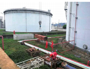 中石化储油库油罐清洗施工现场